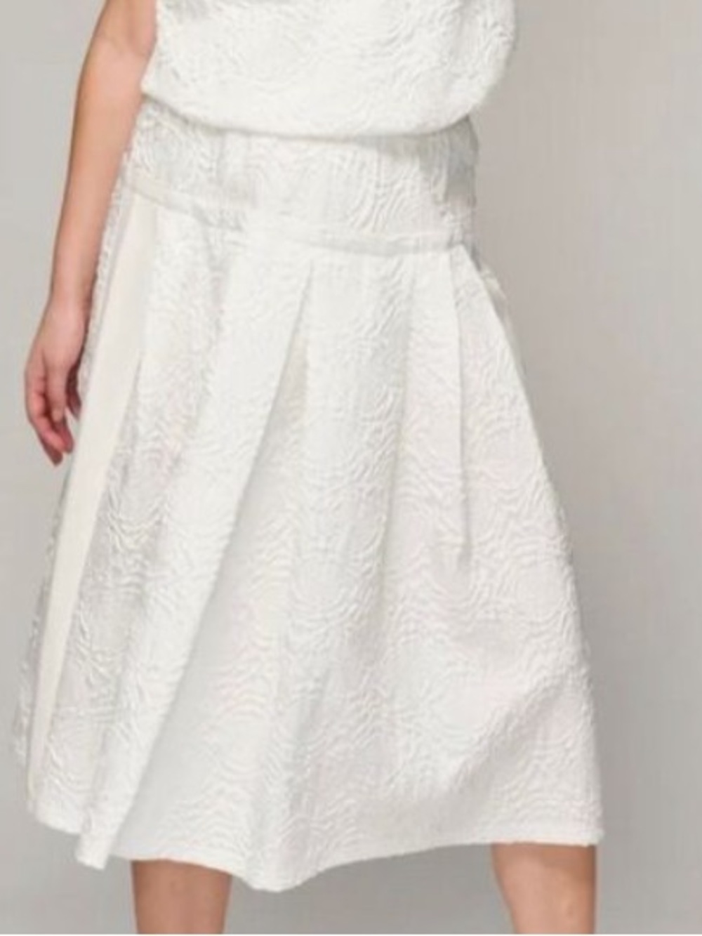 Nü Denmark Owami White Skirt Mixed Media Texture midi cottagecore coastal chic
